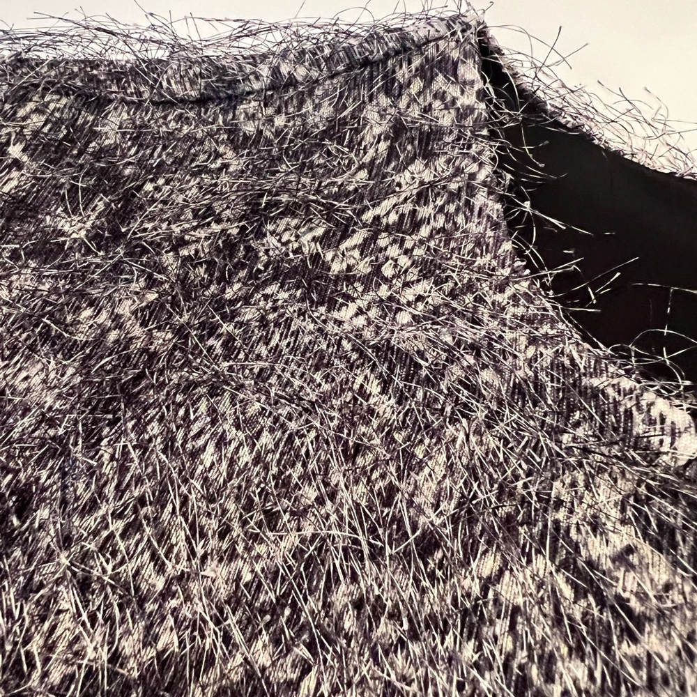 Banana Republic Gray Snakeskin Print Eyelash Fringe Shift Dress - Picture 3 of 8